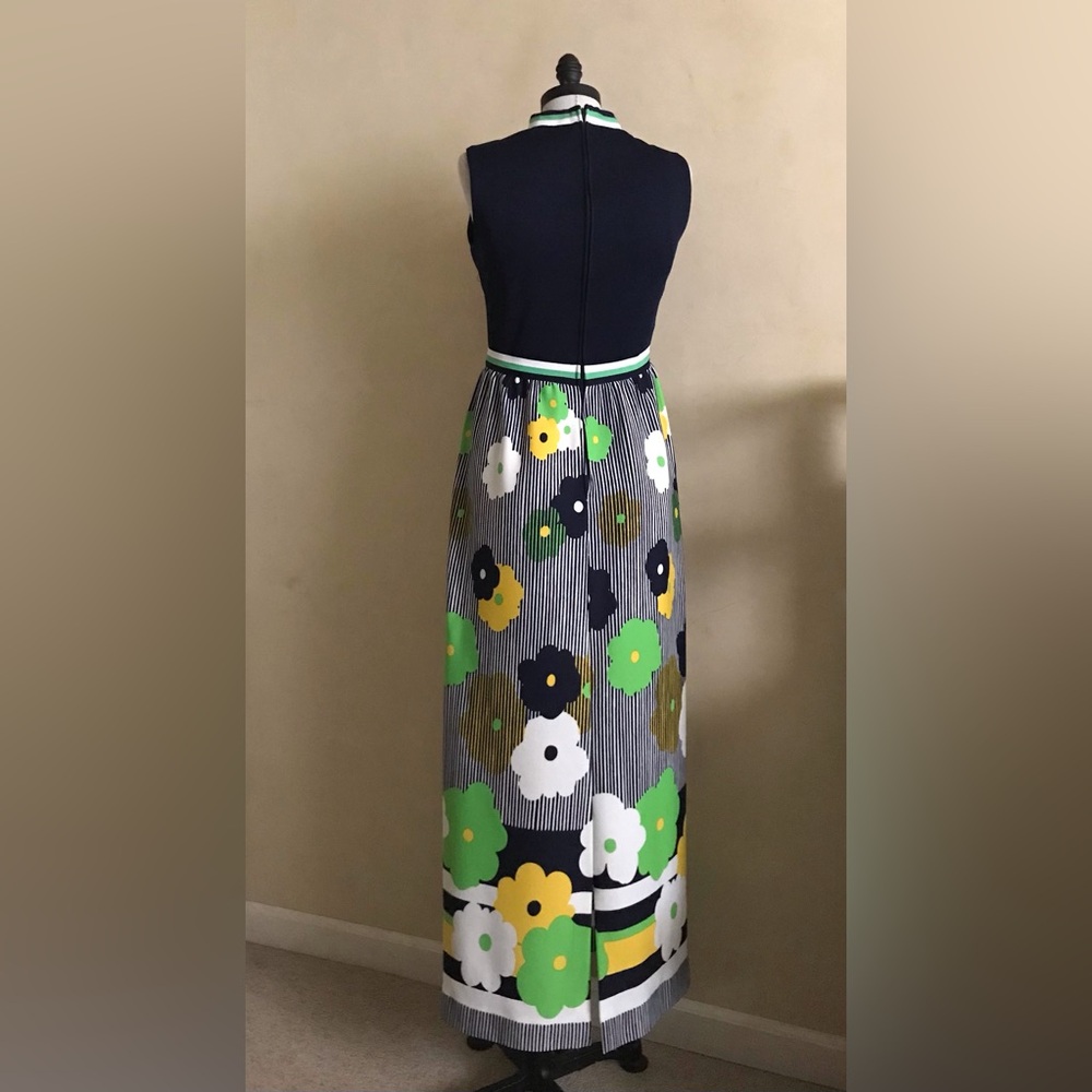 Stunning Vintage Leslie Fay Navy Knit Dress - Picture 9 of 12